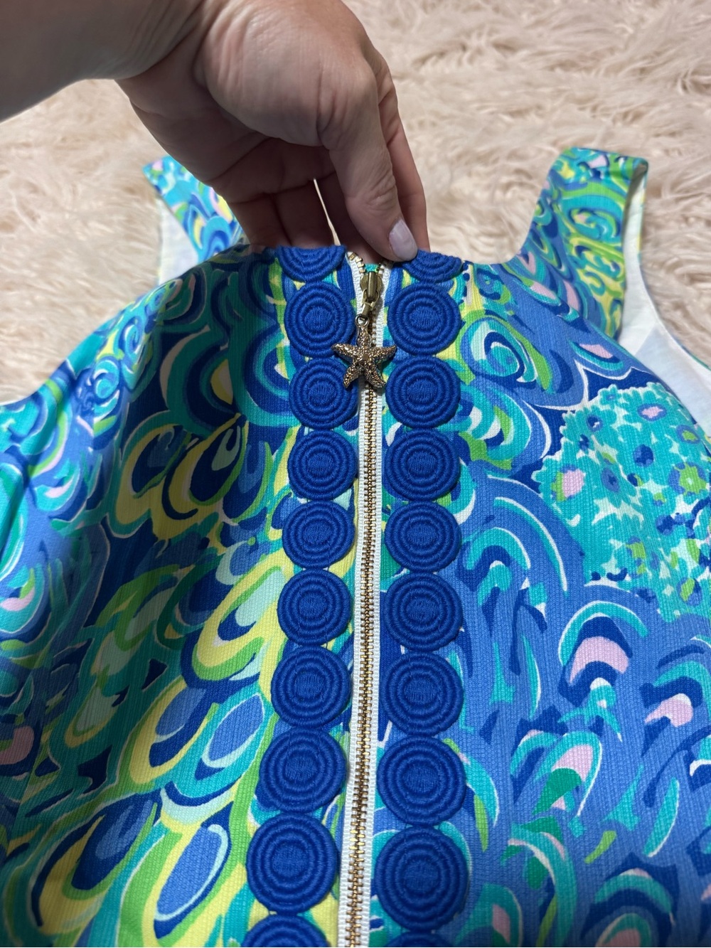 Lilly Pulitzer Melle dress "Lilly's Lagoon" peacock feather print Size 6 - Picture 8 of 9